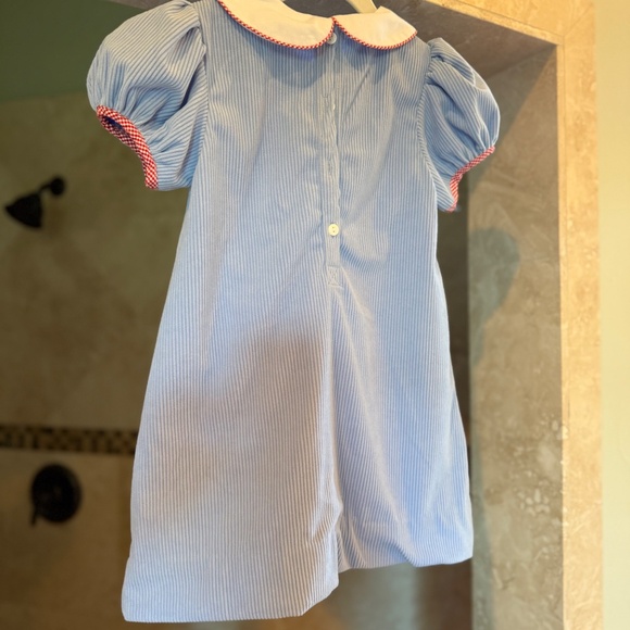 Smockingbird Corduroy Santa Dress (4) - Picture 4 of 6